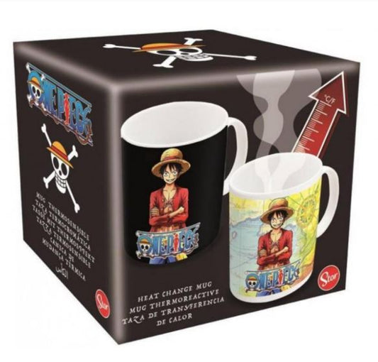 Taza cerámica One Piece 325ml cambio color (en caj