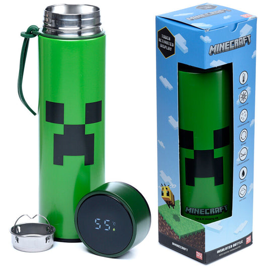Botella acero inoxidable termo Minecraft termometr