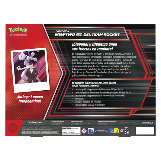 Blister cartas Mewtwo ex del Team Rocket Juntos de