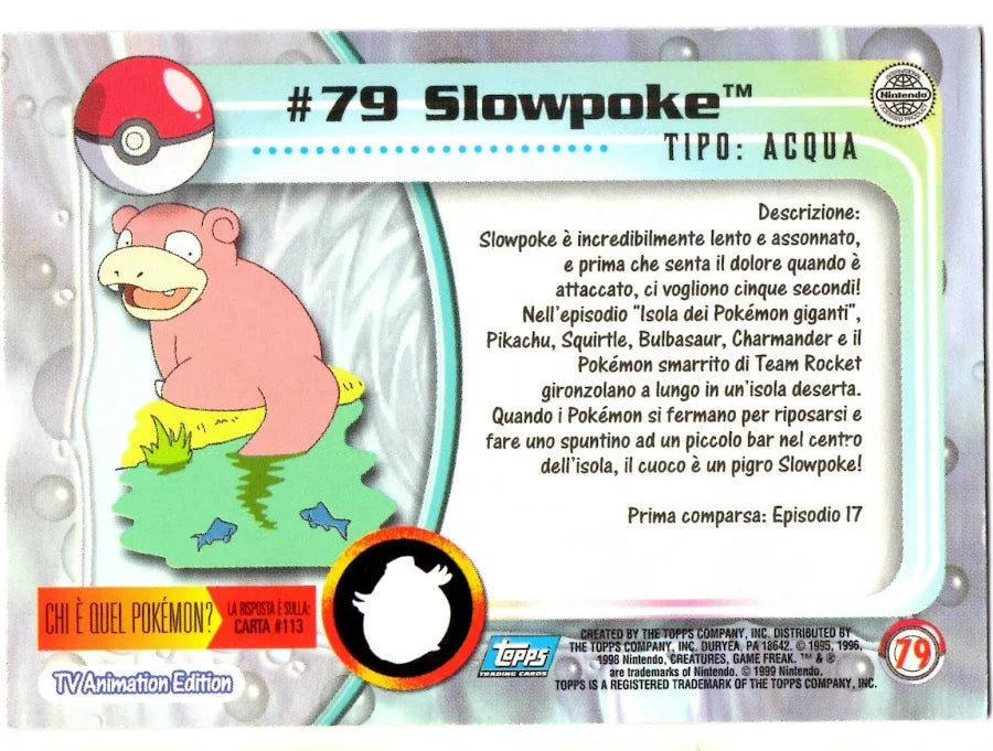 Slowpoke [Foil] 79 Pokemon 2000 Topps TV
