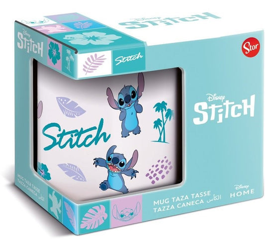 Lilo y Stitch taza ceramica hojas 325ml